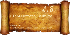 Lichtenstern Beáta névjegykártya