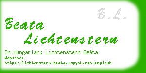 beata lichtenstern business card