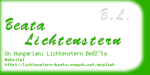 beata lichtenstern business card